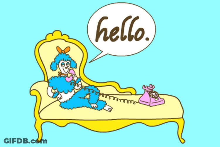 Poodle Relaxing Taking Phone Calls GIF
