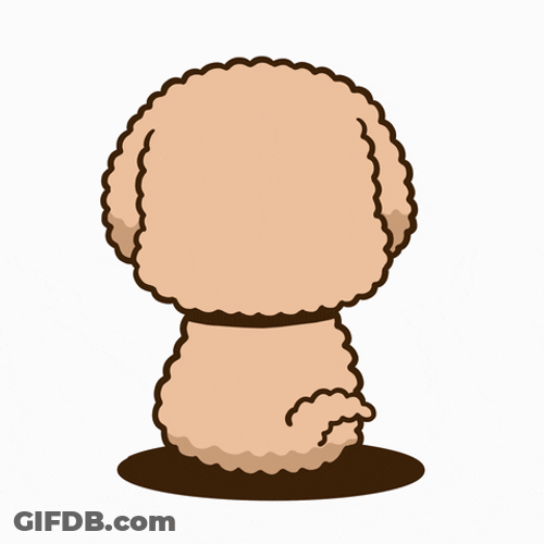Poodle Tail Wiggling Behind Back GIF