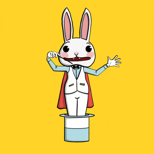Poof Disappear White Rabbit GIF