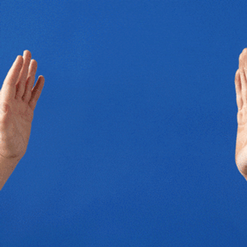 Poof High Five Stop Hands GIF