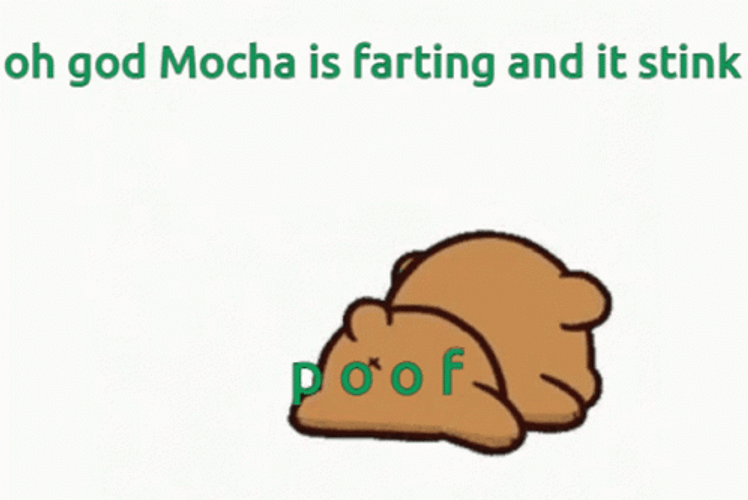 Poof Mocha Bear Farting Stinks GIF