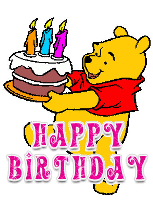 Pooh Animated Happy Birthday GIF