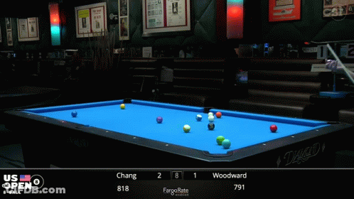 Pool Game Between Chang And Woodward Score 818 To 791 GIF
