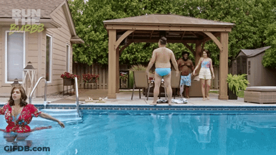 Pool Party Back Flop GIF