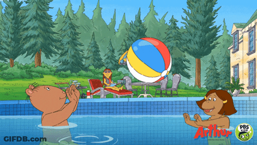 Pool Party Ball Pass Arthur GIF