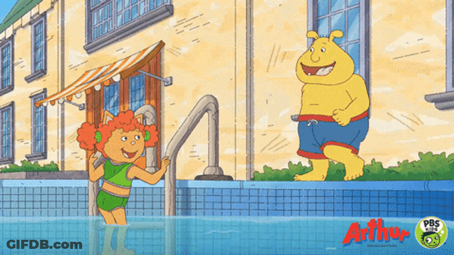 Pool Party Cannon Ball Arthur GIF
