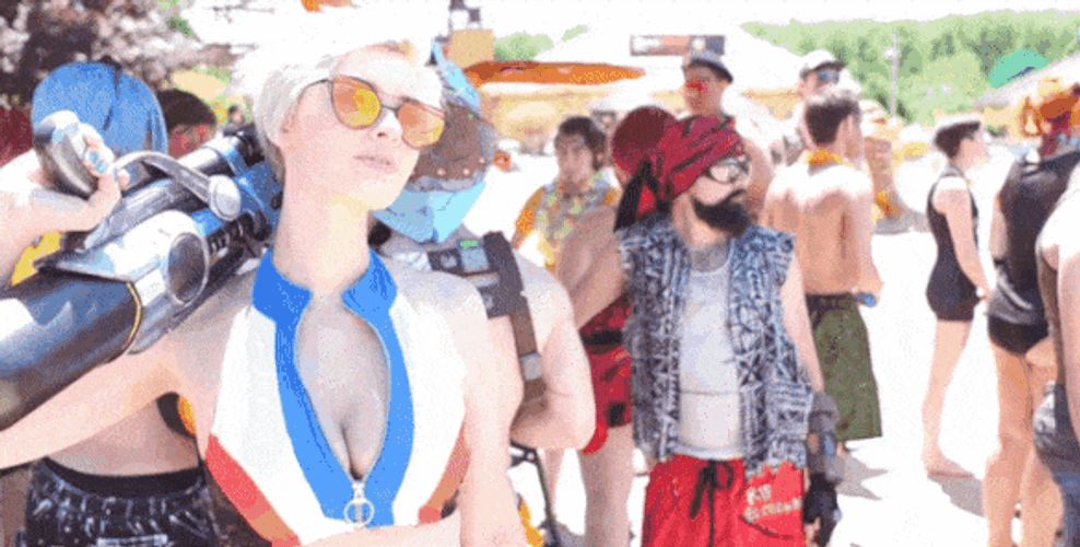 Pool Party Cosplay GIF