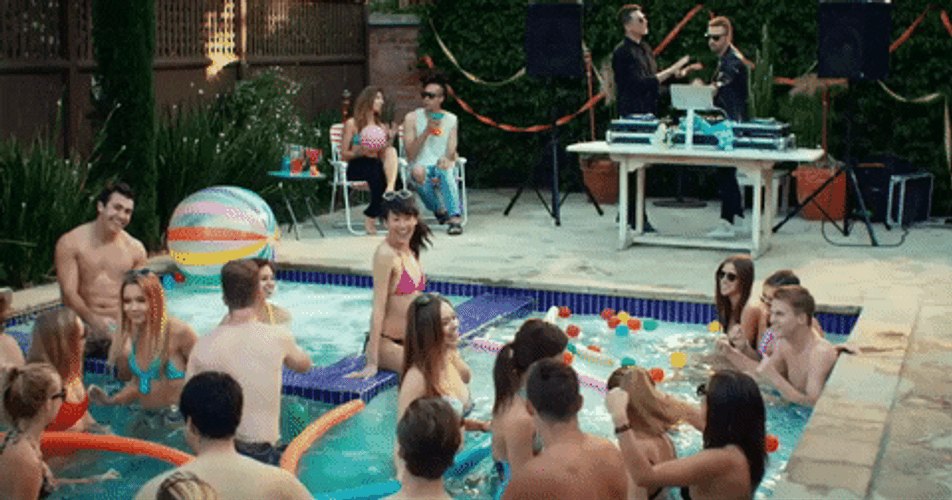 Pool Party DJ High Five GIF