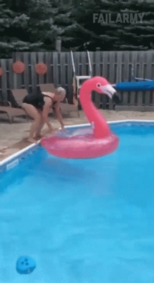 Pool Party Fail Jump GIF