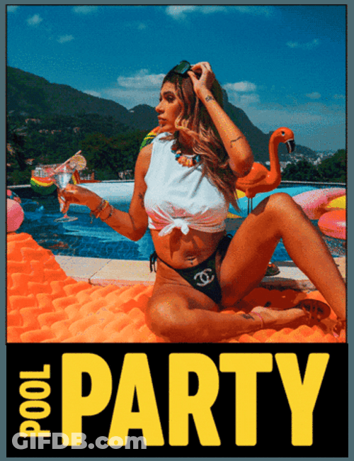Pool Party Pocah Singing GIF