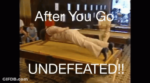 Pool Table After You Go Undefeated GIF