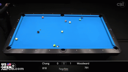 Pool Table With Blue Cloth And CSI Logo GIF