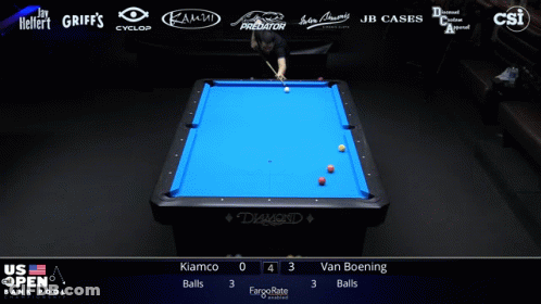 Pool Table With Blue Cloth And Diamond GIF