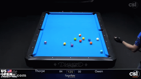 Pool Table With Blue Cloth And Diamond GIF