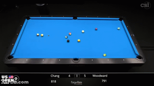 Pool Table With Blue Cloth And Player GIF