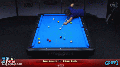 Pool Table With Blue Cloth Griff's GIF