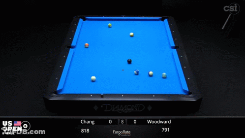 Pool Table With Blue Cloth Saying Diamond GIF