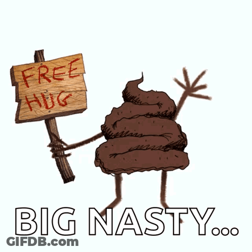 Poop Cartoon Holding Free Hug Sign GIF