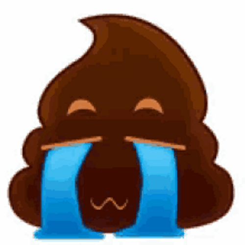 Poop Emoji Crying River Of Tears GIF