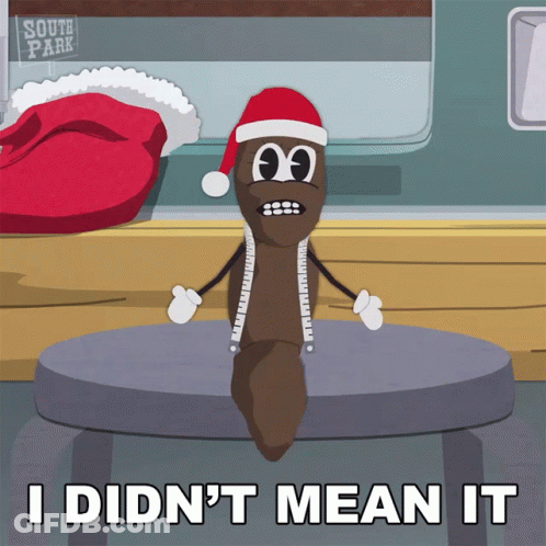 Poop In Santa Hat Saying I Didn't Mean It GIF