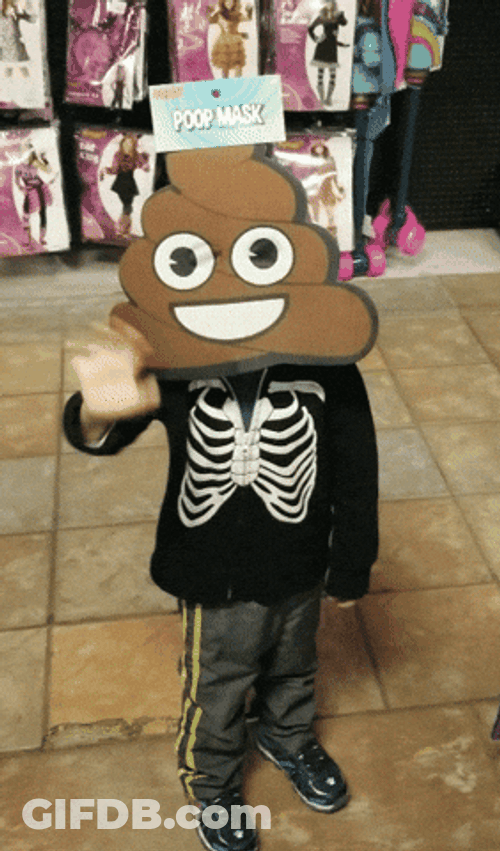 Poop Nerd Emoji Meme Costume GIF