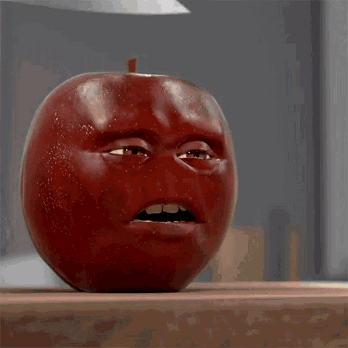 Poor Apple Cut In Half GIF
