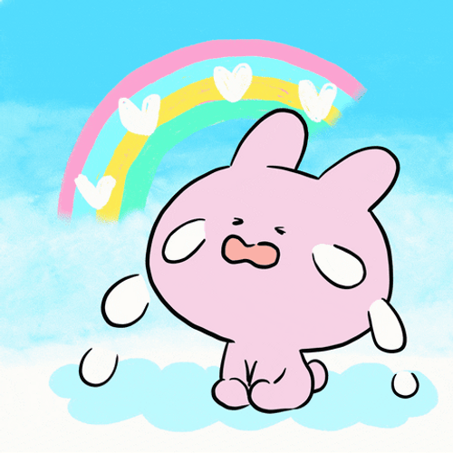Poor Pink Bunny Crying Emoji GIF