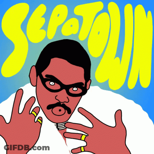Pootie Tang Animation Yellow Calligraphy GIF