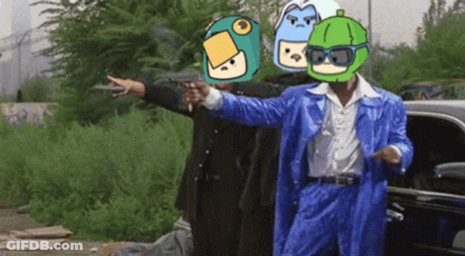 Pootie Tang Gun Shooting Animated Heads GIF