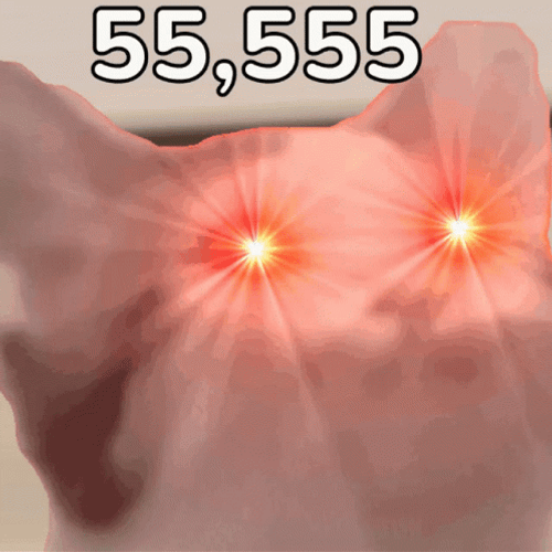 Pop Cat 555 Laser Eyes GIF