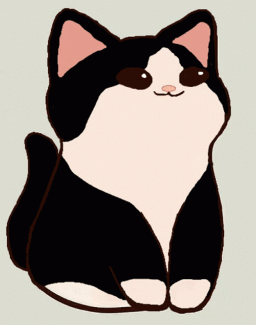 Pop Cat Black And White GIF
