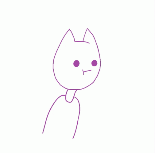 Pop Cat Blah Line Cartoon GIF