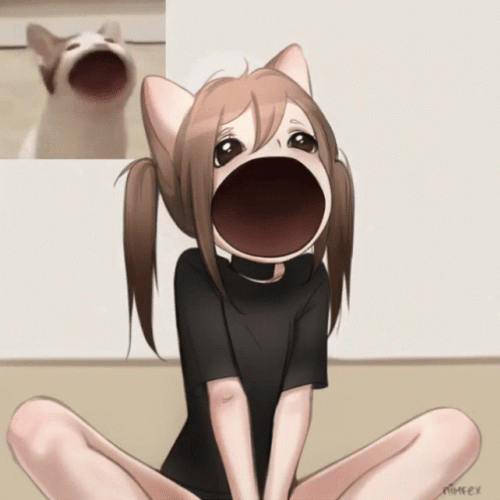 Pop Cat Dark Anime Girl Meme GIF