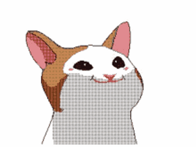 Pop Cat Memes Cute Meow Wide Mouth GIF