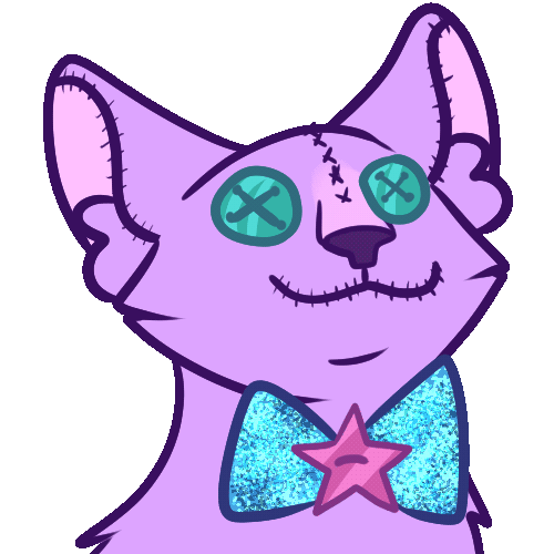 Pop Cat Oatmeal Button Doll GIF