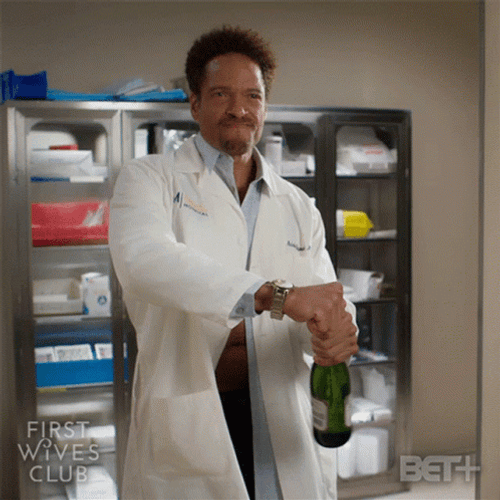 Pop Champagne Dr Malcolm Reynard GIF