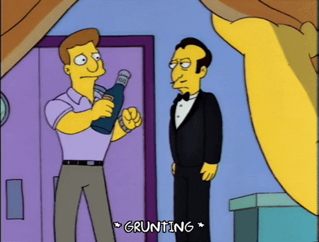 Pop Champagne Freddy Quimby The Simpsons GIF