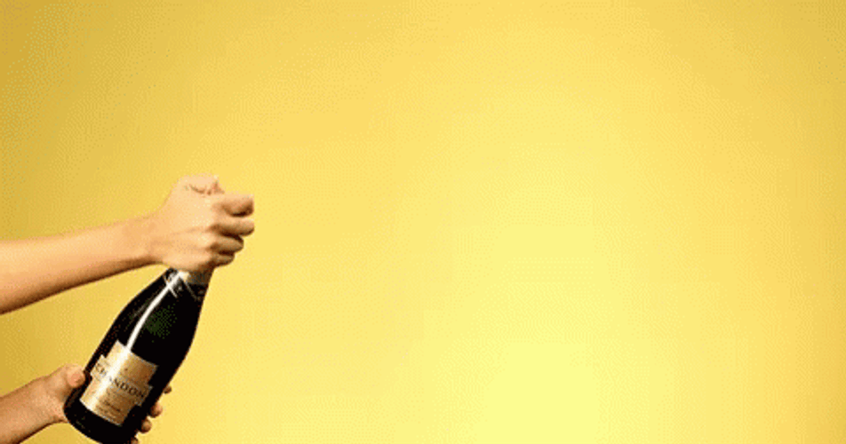 Pop Champagne Yay Bubbles GIF