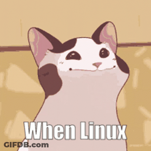 Popcat When Linux Meme GIF