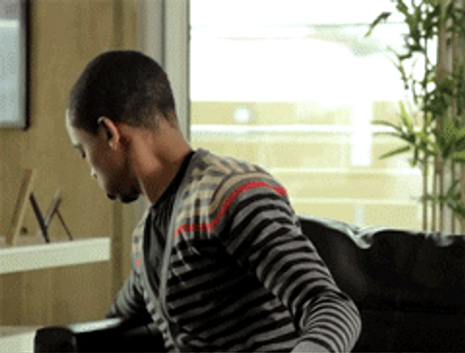 Popcorn Black Guy Couch GIF