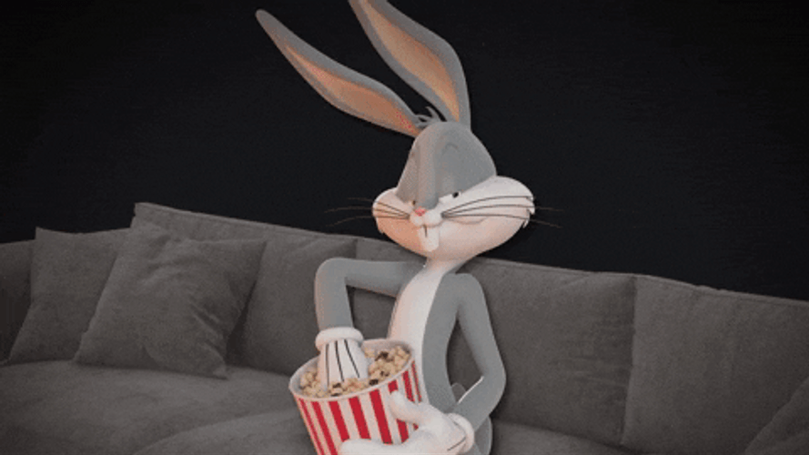 Popcorn Couch Bugs Bunny GIF