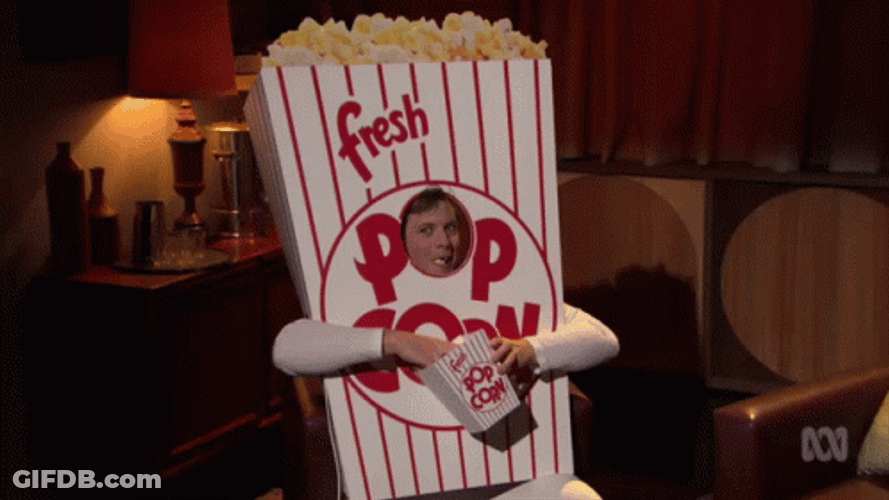 Popcorn Man Eating Popcorn Meme GIF