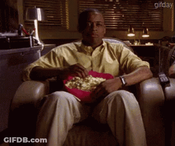 Popcorn Ready Eating Man GIF