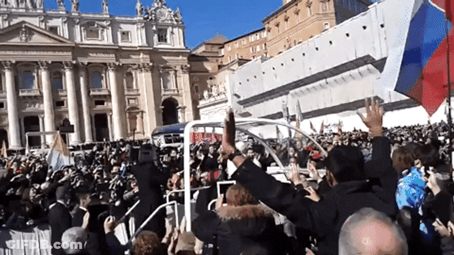 Pope Francis Riding Pope Mobile GIF