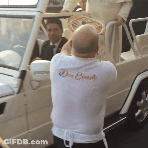 Pope Francis Riding Pope Mobile Parade GIF