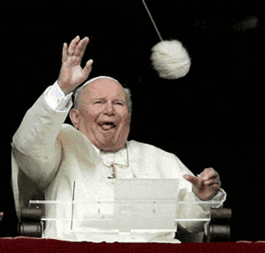 Pope John Paul Playing Mobile Toy Meme GIF