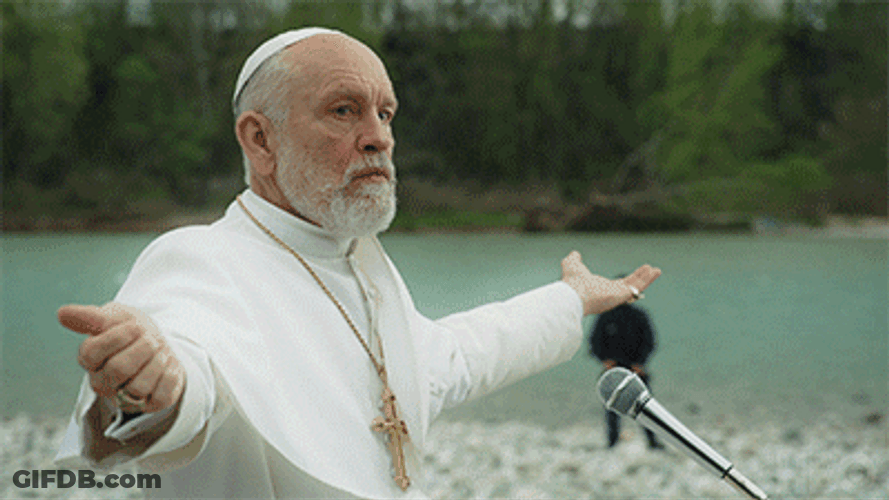 Pope Mobile John Malkovich Rallying Crowd GIF