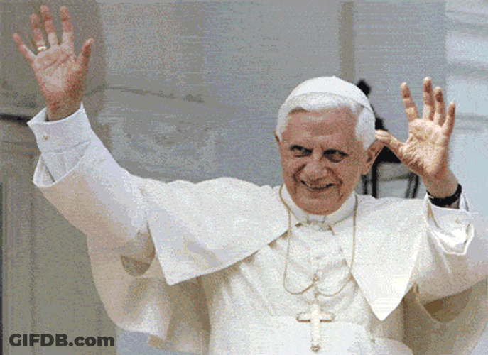 Pope Mobile Pope Benedict XVI Waving GIF