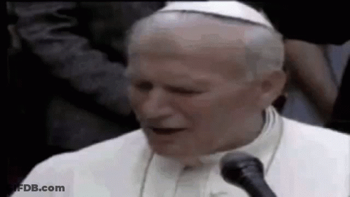 Pope Talking Into Microphone With White Hat GIF