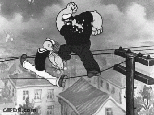 Popeye Fighting A Giant GIF